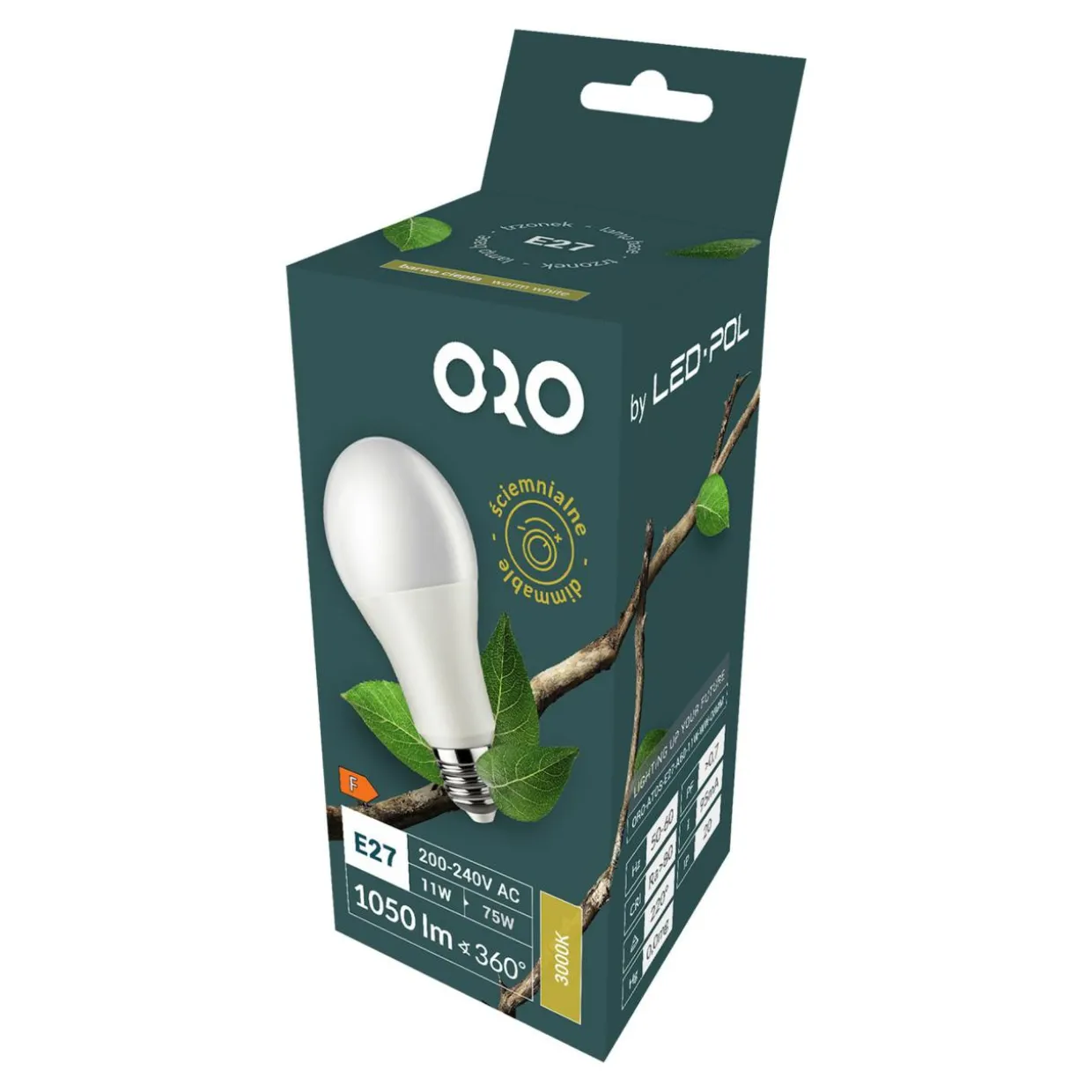 Żarówka LED barwa ciepła ORO-ATOS-E27-A60-11W-WW-DIMM