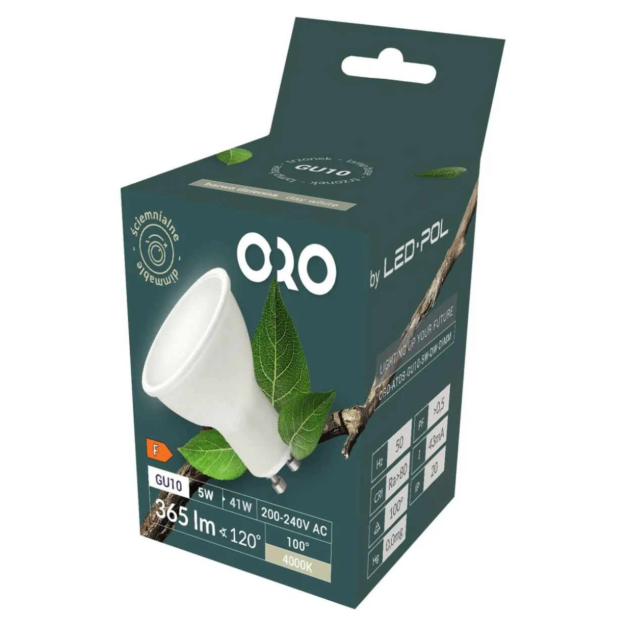 Żarówka LED barwa neutralna ORO-ATOS-GU10-5W-DW-DIMM