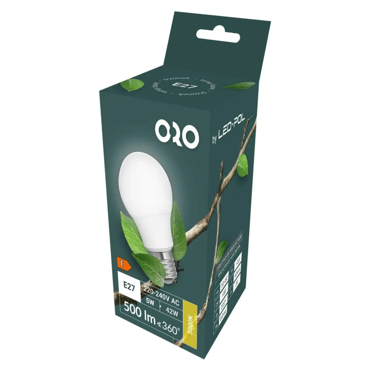 Żarówka LED E27 5W barwa ciepła ORO-ATOS-E27-A55-5W-WW