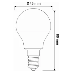 Żarówka LED E14 5W barwa ciepła ORO-E14-G45-TOTO-5W-WW