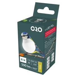 Żarówka LED E14 5W barwa ciepła ORO-E14-G45-TOTO-5W-WW
