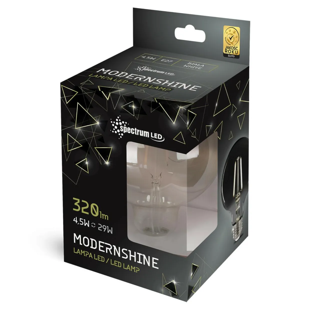Żarówka LED E27 4,5W barwa neutralna GLOB G125 COG MODERNSHINE SPECTRUM