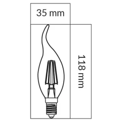 Żarówka LED E14 6W ORO-E14-C35-FL-CLARO-FLAMI-6W-DW barwa neutralna