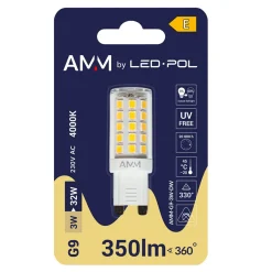 Żarówka LED G9 3W barwa neutralna AMM-G9-3W-DW