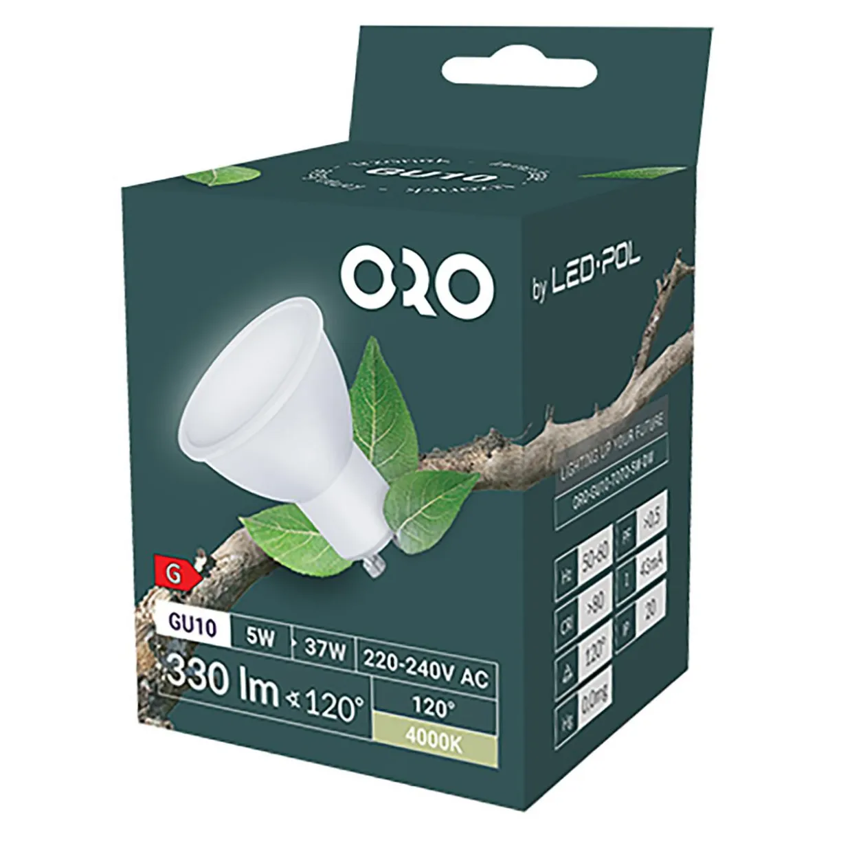 Żarówka LED GU10 5W barwa neutralna ORO-GU10-TOTO-5W-DW