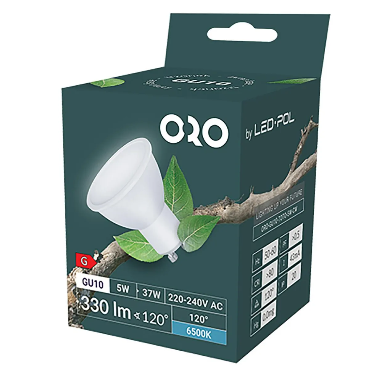 Żarówka LED GU10 5W barwa zimna ORO-GU10-TOTO-5W-CW