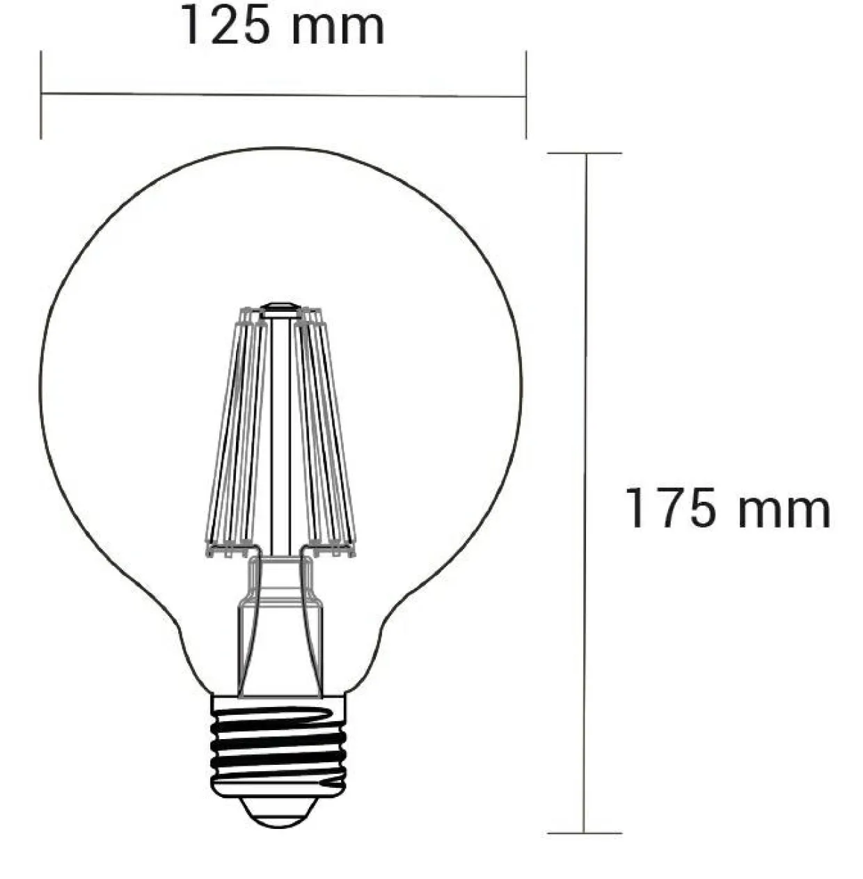 Żarówka ozdobna LED E27 6W barwa ciepła ORO-E27-G125-FL-AMBER-6W