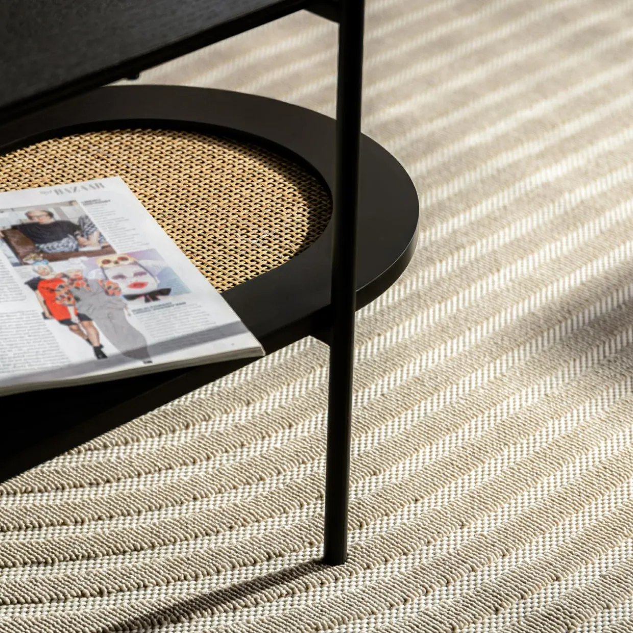 Ława z rattanem owalna HOMEKT
