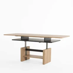 Ławostół TARIUS dąb artisan/czarny blat