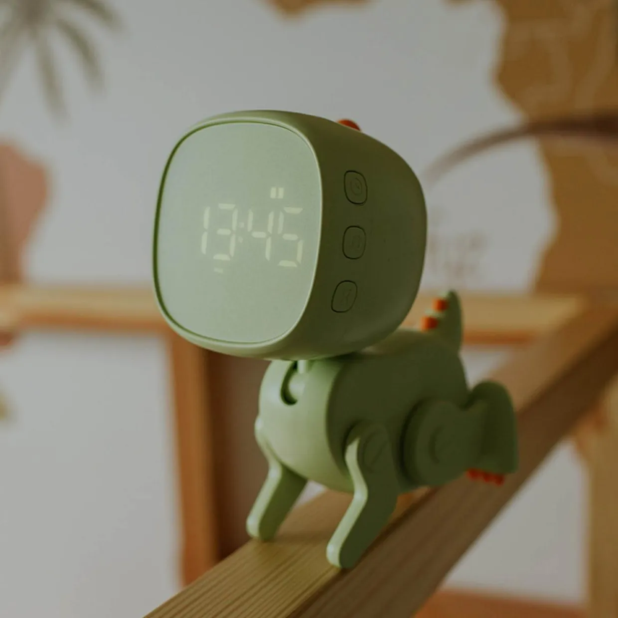 Budzik z wyświetlaczem LED MARY'S zielony ROBO DINO