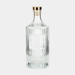 Butelka szklana ryflowana z korkiem 500 ml