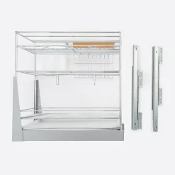 Cargo podblatowe do szafki 30 cm, front wysuwny, chrom