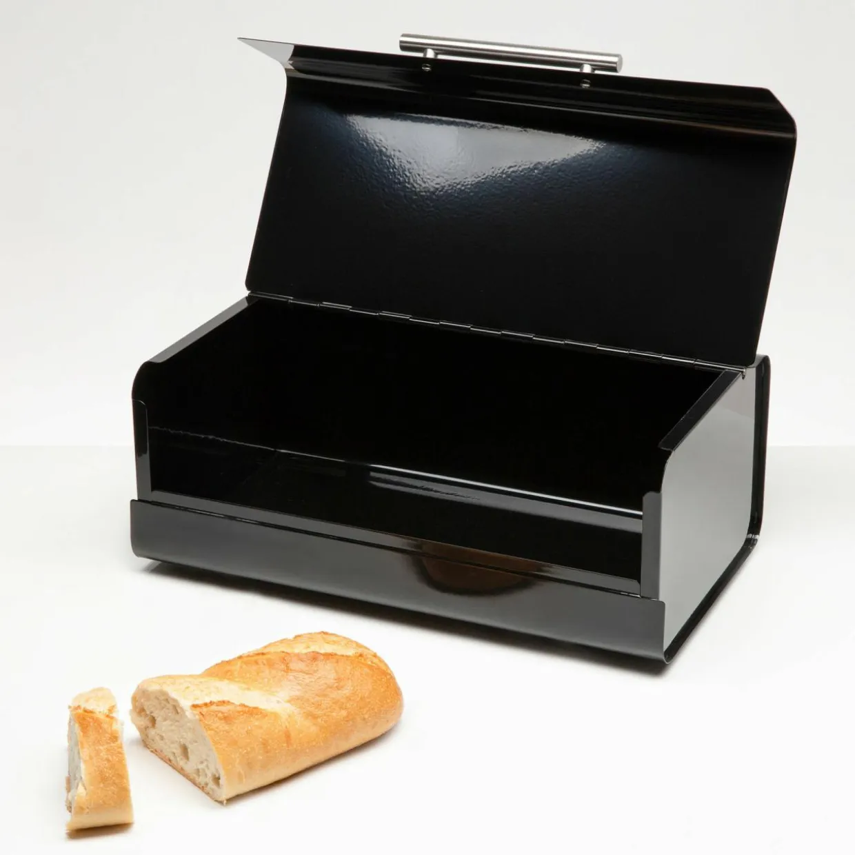 Chlebak metalowy czarny 36x22x14 cm