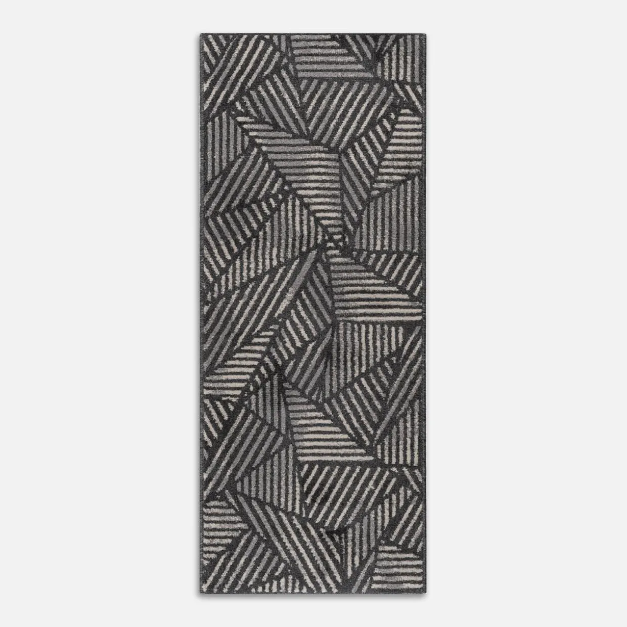 Chodnik geometryczny antracytowy NORWAY 67x160 cm