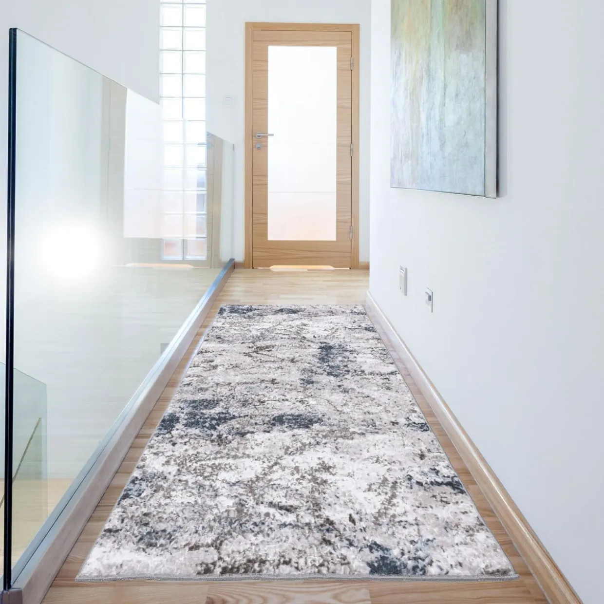 Chodnik przecierany szarogranatowy LONG 67x160 cm