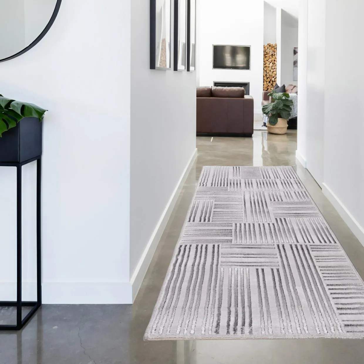 Chodnik srebrny LINIE MIGUEL 67x160 cm