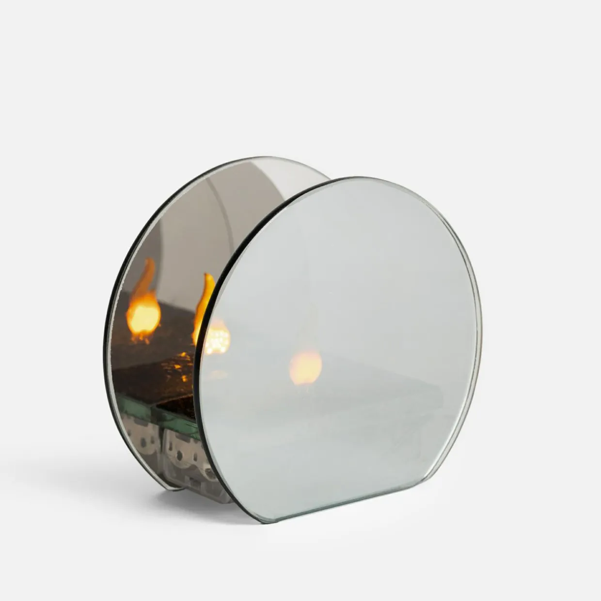 Dekoracja LED przydymione szkło KOMINEK 9x5x11 cm