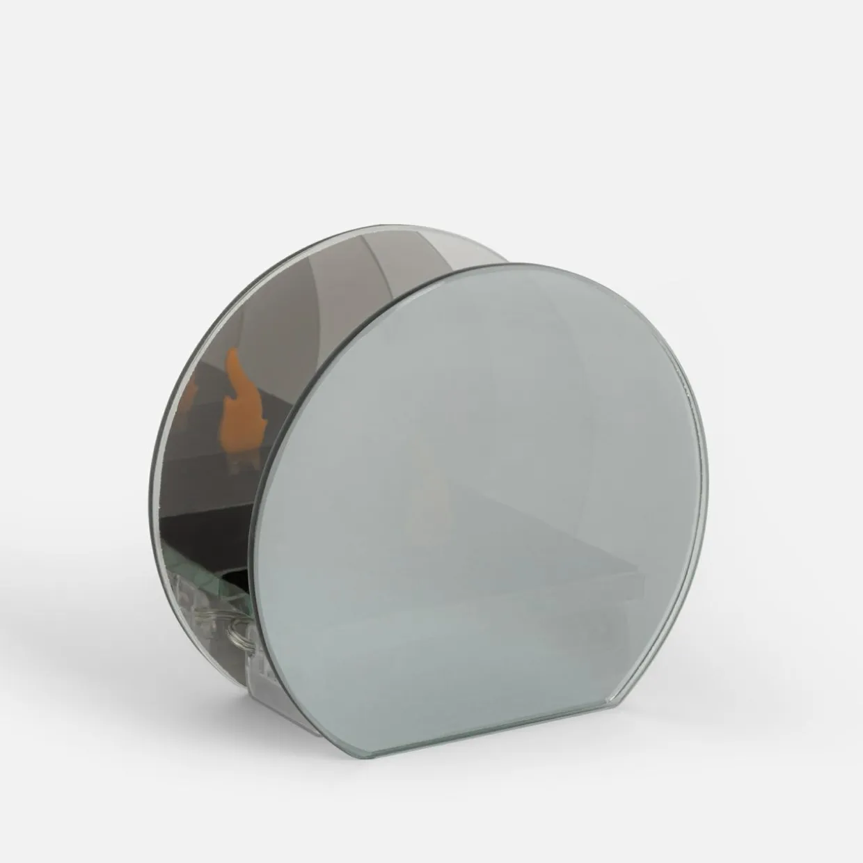 Dekoracja LED przydymione szkło KOMINEK 9x5x11 cm
