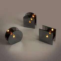 Dekoracja LED przydymione szkło KOMINEK 9x5x11 cm