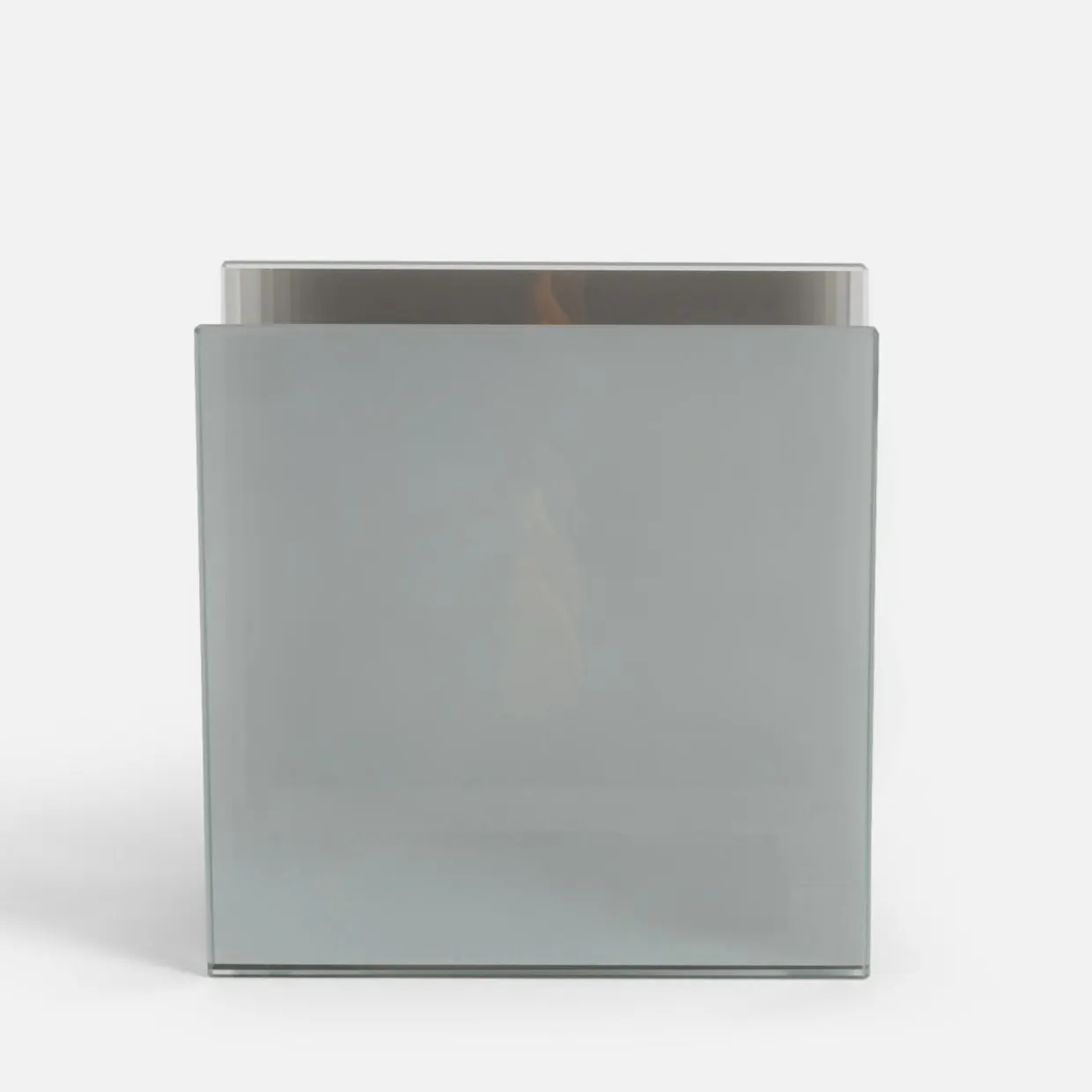 Dekoracja LED przydymione szkło KOMINEK 10x5x10 cm
