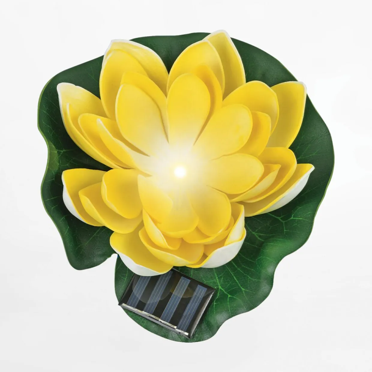 Dekoracja zewnętrzna solarna LED IP44 żółta KWIAT LOTOSU