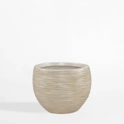 Donica ogrodowa okrągła beżowa 22 cm