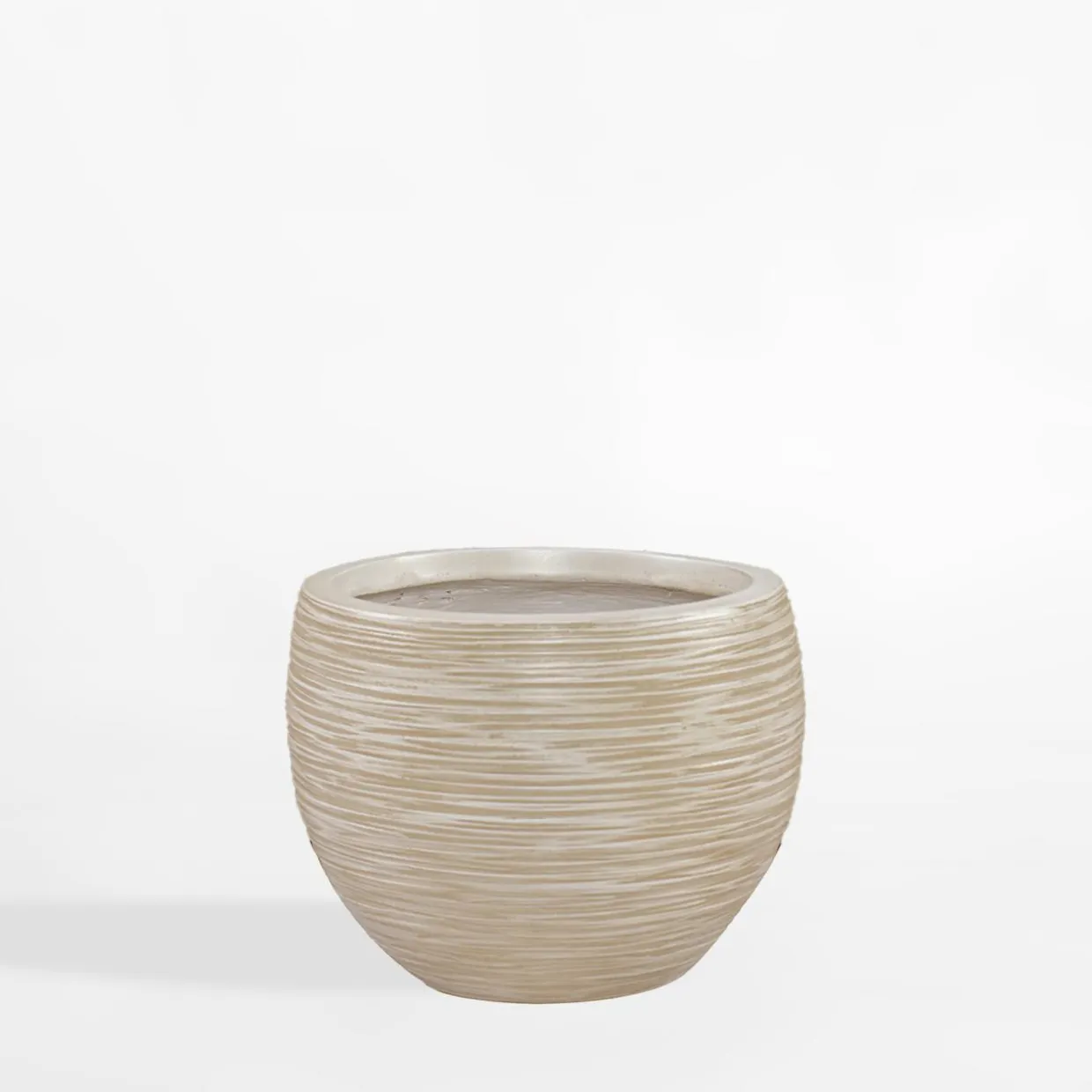 Donica ogrodowa okrągła beżowa 22 cm