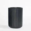 Donica ryflowana czarna 36x36x49,5 cm
