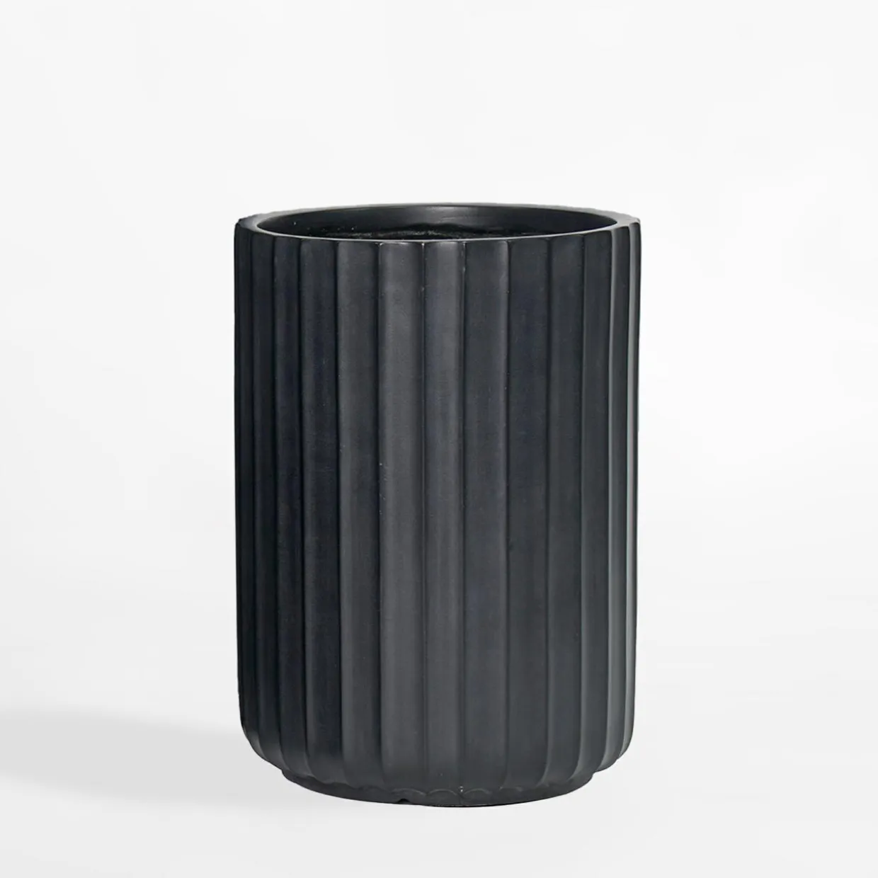 Donica ryflowana czarna 36x36x49,5 cm