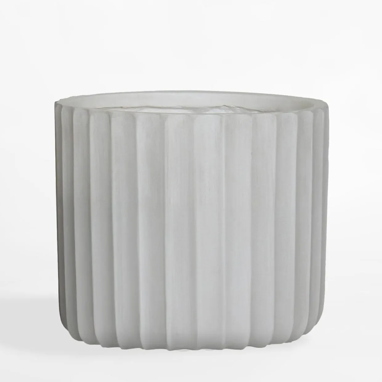 Donica ryflowana 36x36x32 cm biała