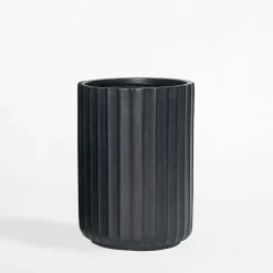 Donica ryflowana 30x30x41 cm czarna