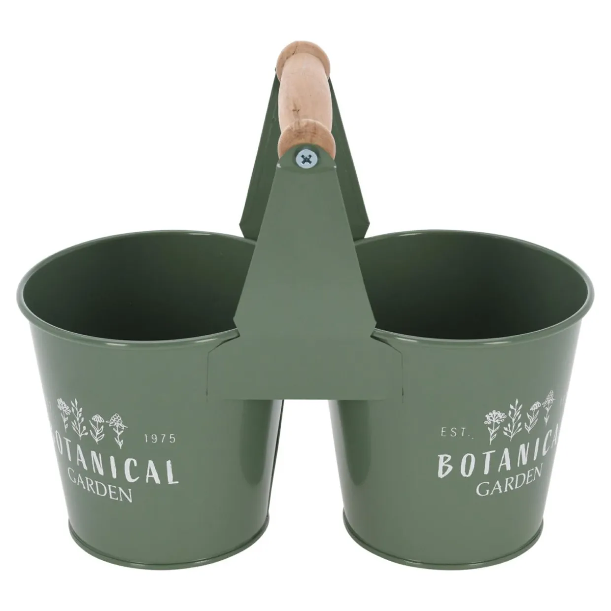 Doniczka metalowa podwójna 20 CM zielona