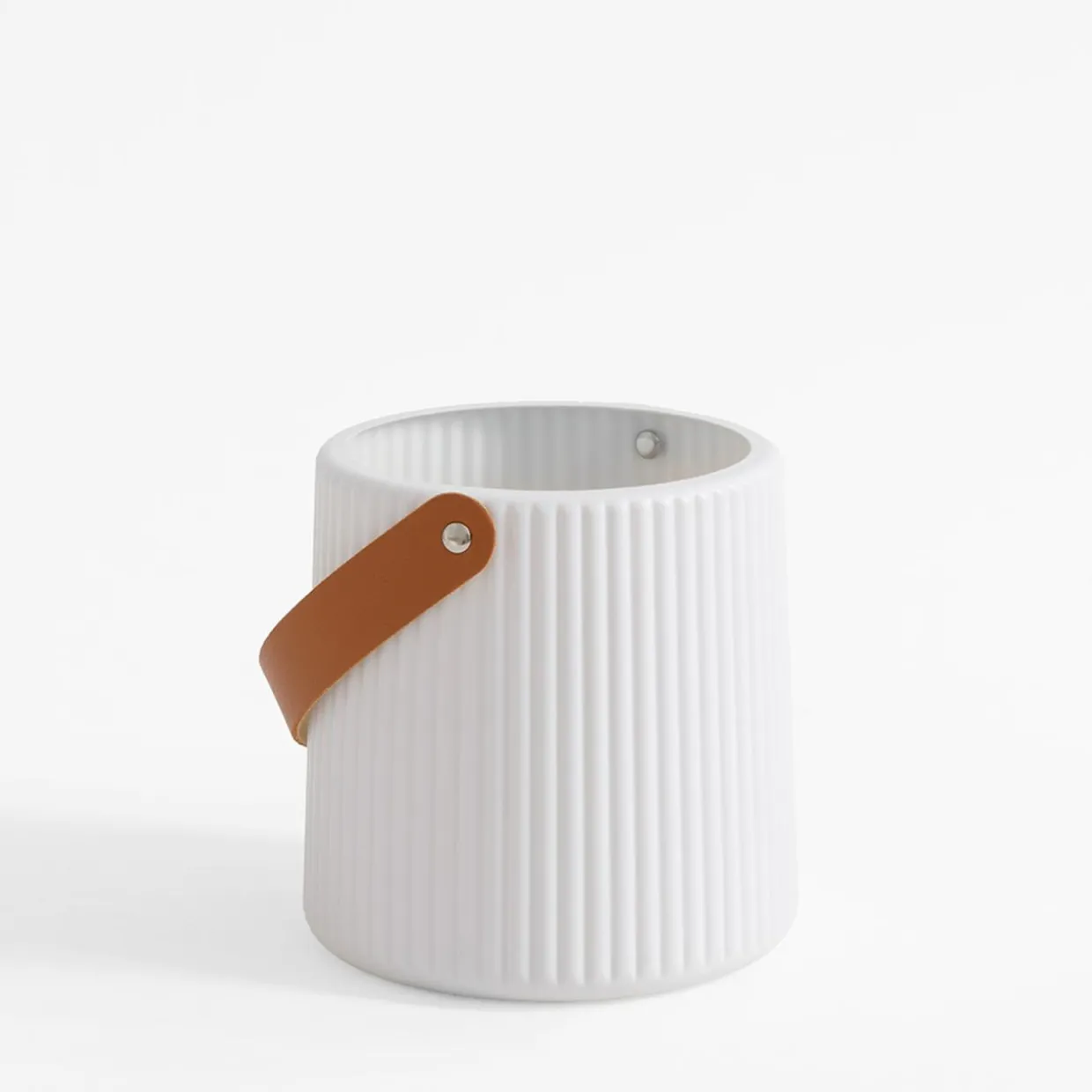 Doniczka z uchwytem biała 15 cm