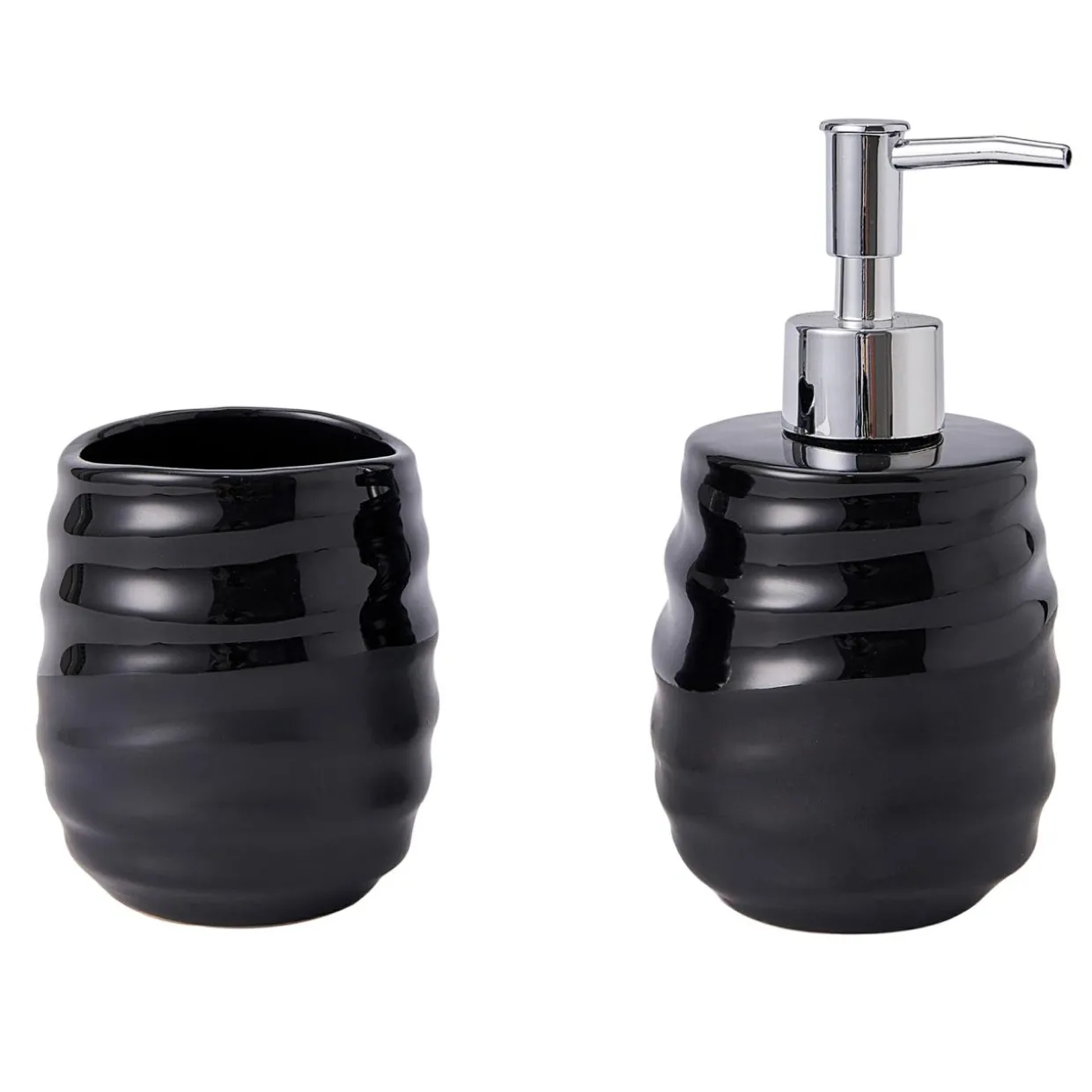 Dozownik do mydła ceramiczny czarny 17 cm