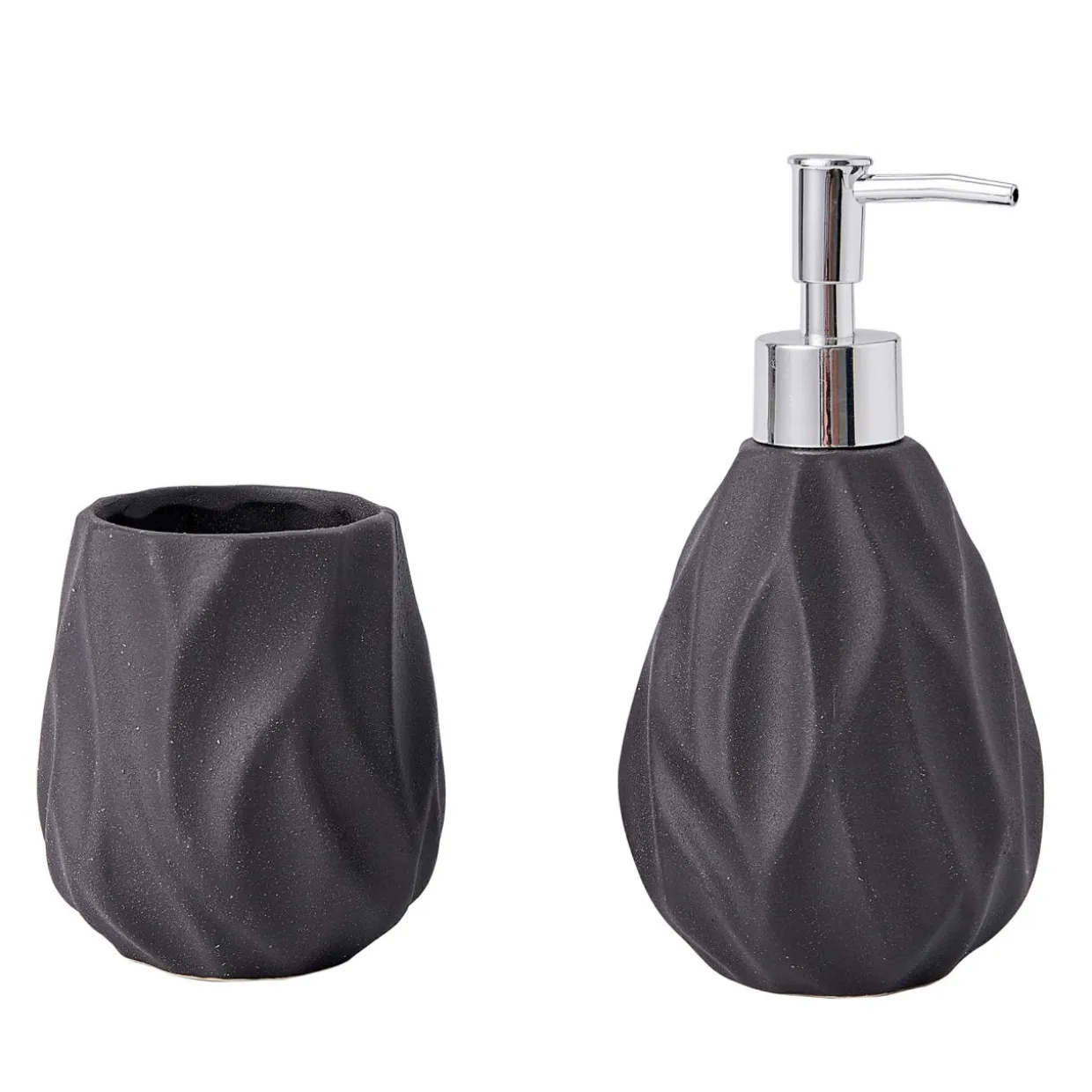 Dozownik do mydła w płynie ceramiczny czarny 15,2 cm
