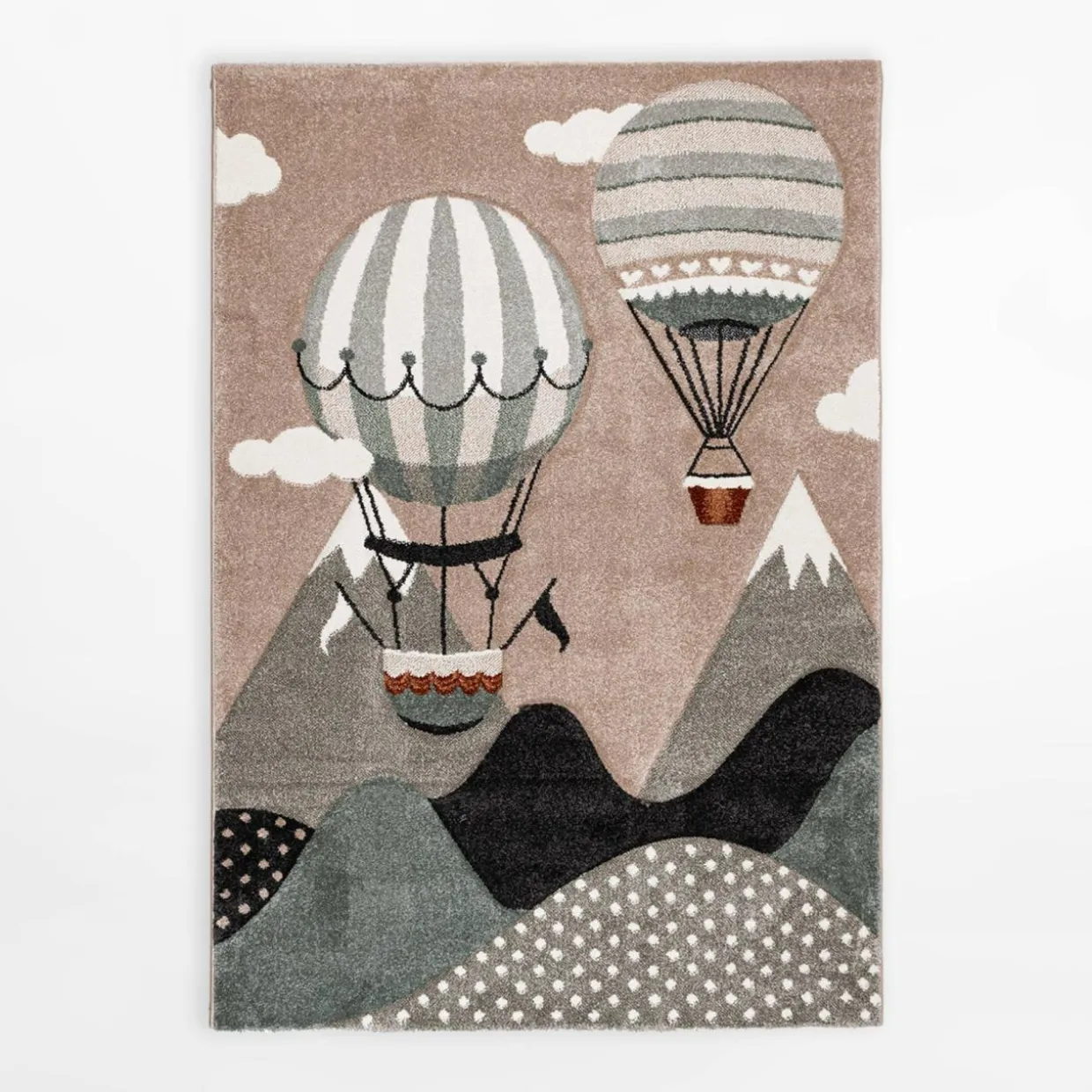 Dywan beżowo-zielony balony BOND KIDS 160x230 cm