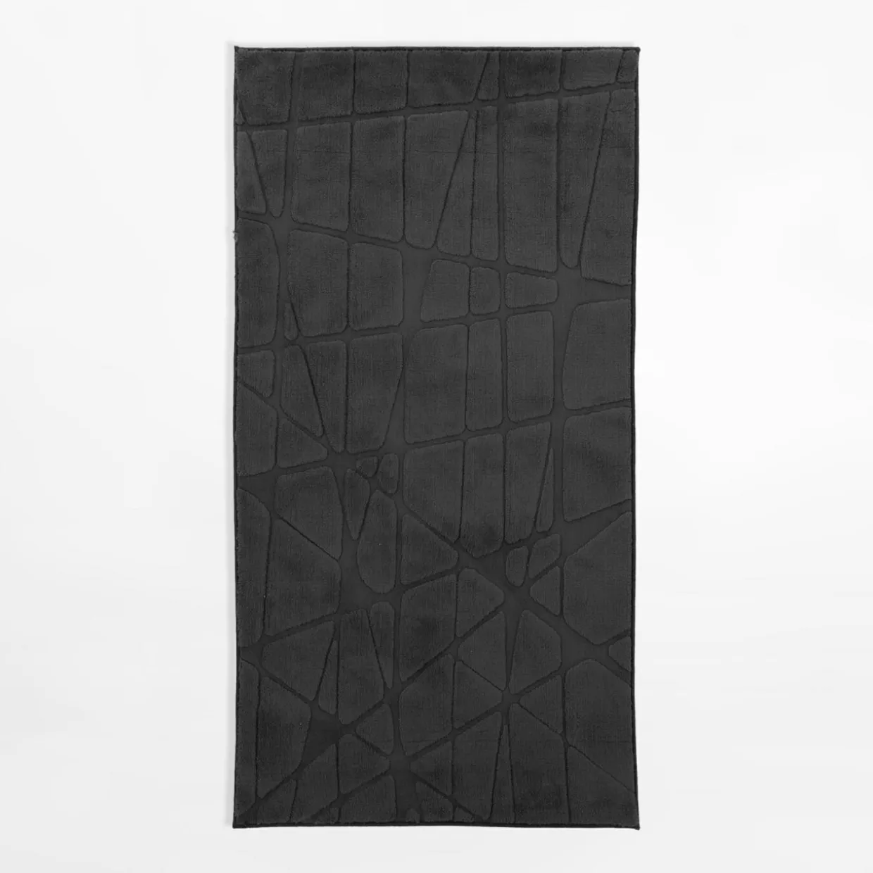 Dywan geometryczny ACTION, czarny, 80x150 cm