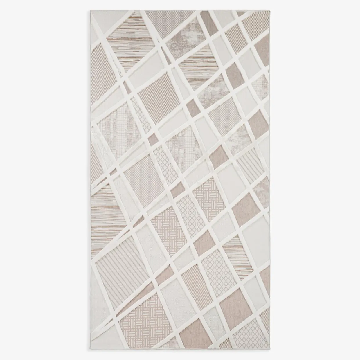 Dywan geometryczny beżowy MADERA 80x150 cm
