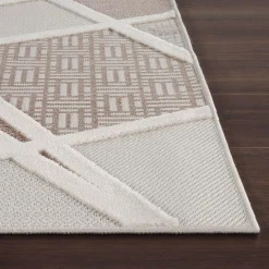 Dywan geometryczny beżowy MADERA 80x150 cm