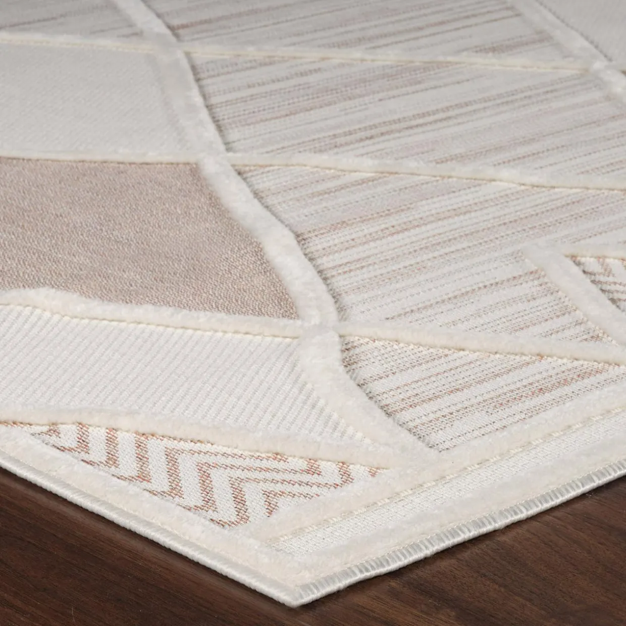 Dywan geometryczny beżowy MADERA 80x150 cm
