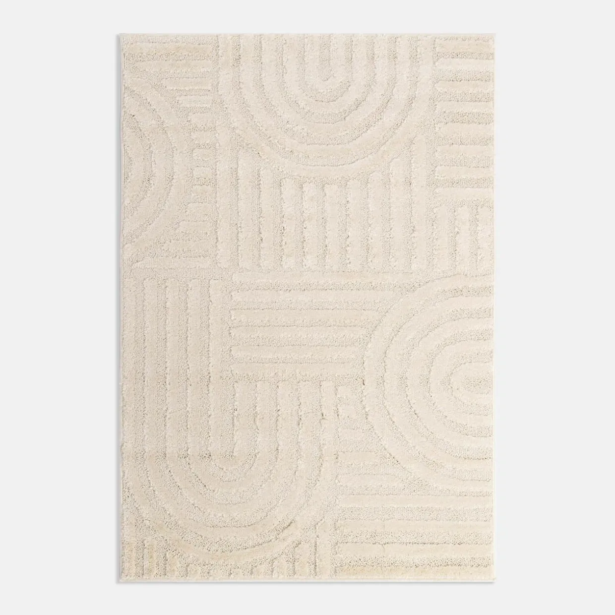 Dywan geometryczny biało-kremowy MONTY 160x230 cm