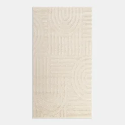 Dywan geometryczny biało-kremowy MONTY 80x150 cm