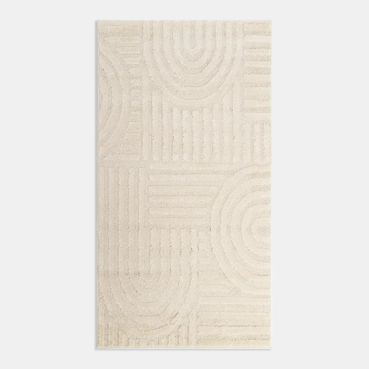 Dywan geometryczny biało-kremowy MONTY 80x150 cm