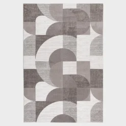 Dywan geometryczny brązowoszary BRILO 200x290 cm