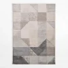 Dywan geometryczny KERY, beżowo-szary, 200x290 cm