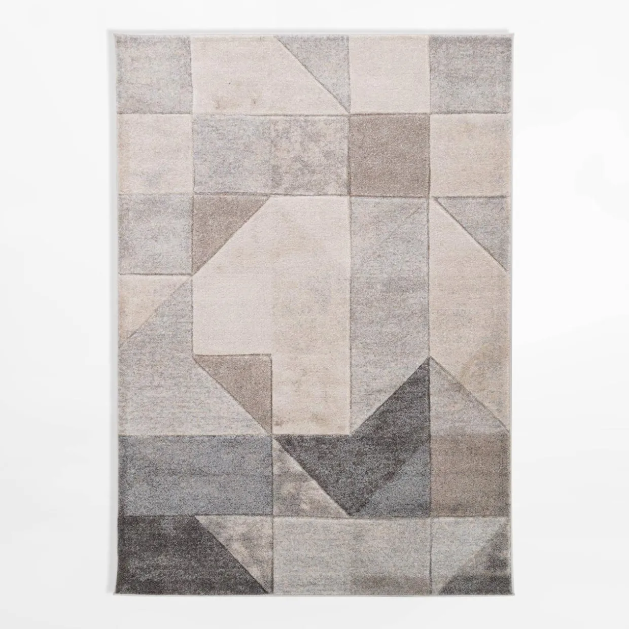 Dywan geometryczny KERY, beżowo-szary, 200x290 cm
