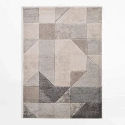 Dywan geometryczny KERY, beżowo-szary, 120x170 cm