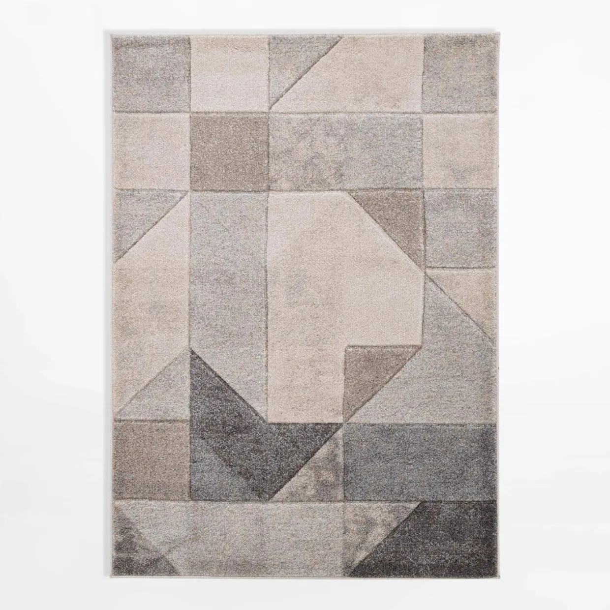 Dywan geometryczny KERY, beżowo-szary, 120x170 cm