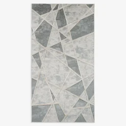 Dywan geometryczny kremowo-szary MADERA 80x150 cm