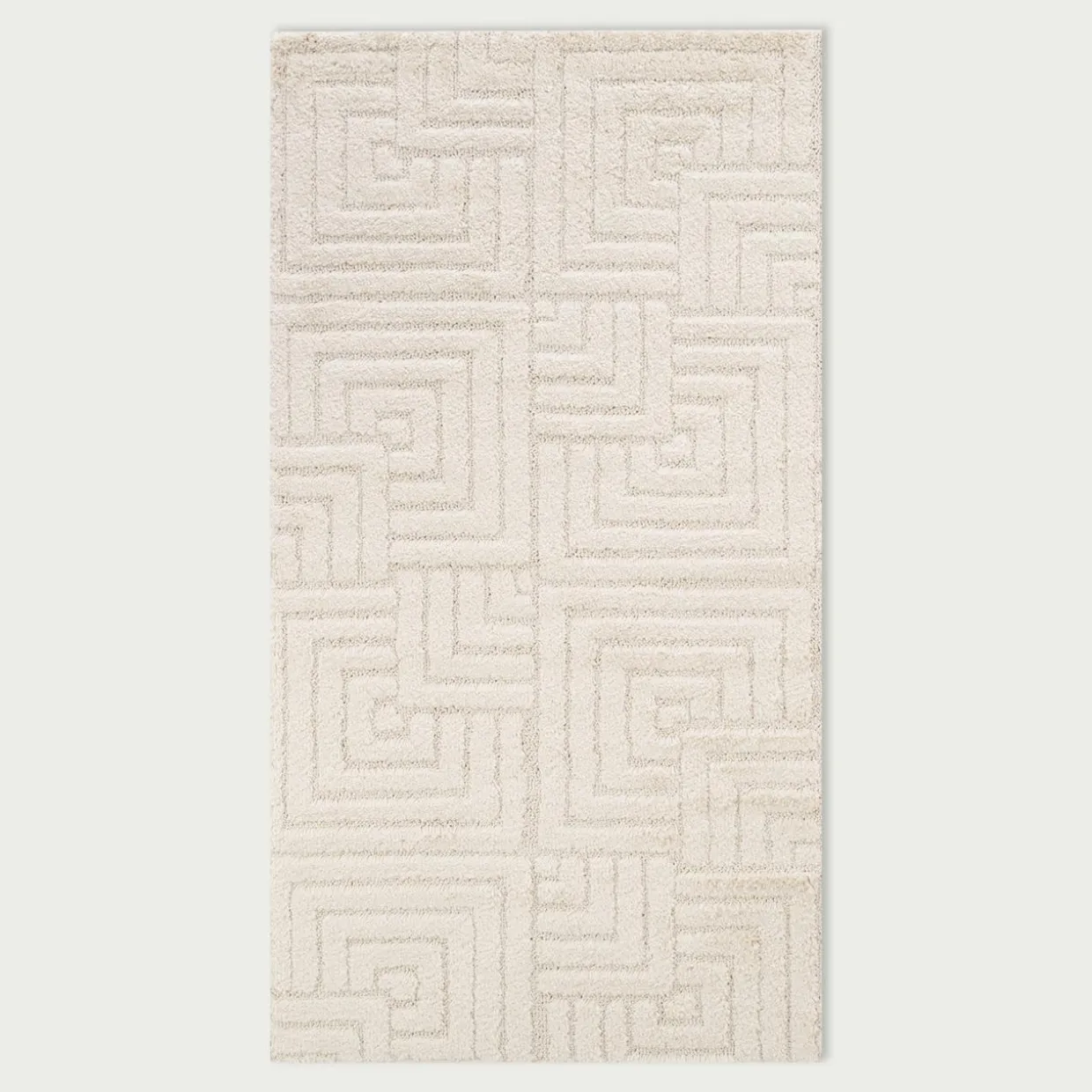 Dywan geometryczny kremowy 80x150 cm